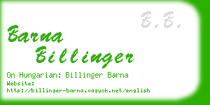 barna billinger business card